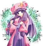  1girl crescent hat long_hair patchouli_knowledge purple_hair solo touhou 