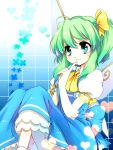  chigo daiyousei finger_to_mouth green_hair heart side_ponytail sitting smile solo touhou wings 