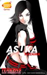  ass black_hair breasts butt_crack card_(medium) cleavage fingerless_gloves gloves kazama_asuka lips namco official_art short_hair sleeveless_shirt tekken tekken_5_(dark_resurrection) tubetop 