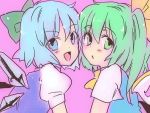  blue_hair cirno daiyousei friends green_hair multiple_girls narumi narumi_(momo27) side_ponytail touhou 