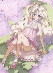  bou cherry_blossoms highres long_hair lying mary_janes original panties shoes skirt solo underwear 