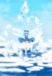  barefoot cirno highres ice panties rai_(3stone) tears touhou underwear water wings 