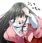  blush bow child closed_eyes face hair_bow houraisan_kaguya long_hair open_mouth screaming solo teeth touhou translated wide_sleeves yae_(artist) 
