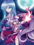  bad_id fire fujiwara_no_mokou kamishirasawa_keine moon multiple_girls tatsuyoshi touhou 