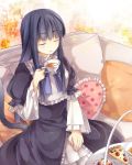  dress frederica_bernkastel frills long_hair mutsuki pillow ribbon tea umineko_no_naku_koro_ni 