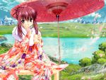  chikage japanese_clothes kimono sister_princess soft_beauty tenhiro_naoto umbrella 