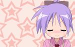  1girl blush hiiragi_kagami lucky_star ponytail stars 