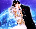  bishoujo_senshi_sailor_moon chiba_mamoru kiss princess_serenity tsukino_usagi wedding 