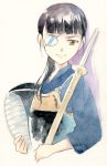  black_hair eyepatch sakamoto_mio shinai smile strike_witches sword weapon 