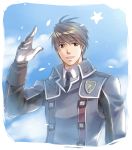  brown_hair gloves military military_uniform satsuki_yuu_(awairo) senjou_no_valkyria uniform welkin_gunther 