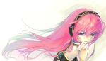  blue_eyes headphones highres long_hair megurine_luka pink_hair solo vocaloid yu_li 