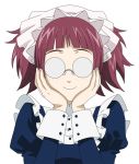  blush glasses kuroshitsuji maid maid_headdress meirin_(kuroshitsuji) opaque_glasses red_hair redhead short_hair simple_background smile solo transparent_background vector_trace 