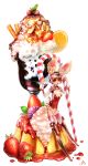  bunny_ears candy_cane food fruit highres ice_cream orange original rabbit_ears solo strawberry unkai_tenshi 