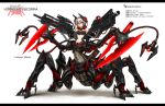  arachnid drider dual_wielding gia gun highres mecha original red_eyes rifle short_hair silver_hair sniper_rifle solo weapon 