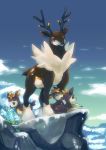  clouds deerling fawn forest grass mountain nature no_humans pokemon pokemon_(game) pokemon_black_and_white pokemon_bw sawsbuck sky snow 