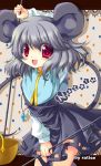  bad_id basket capelet grey_hair happy jewelry looking_at_viewer mouse_ears mouse_tail nazrin open_mouth pendant ratise red_eyes short_hair smile solo tail touhou 
