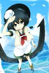  anchor black_hair blue_eyes hat murasa_minamitsu sailor sailor_collar sailor_hat sailor_suit short_hair solo touhou whistle 