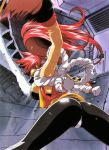  absurdres bloodberry gloves highres long_hair red_hair redhead saber_marionette_j solo spandex 