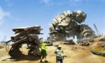  crane desert higashi mecha military military_vehicle ruins sand sky sunlight tank vehicle 