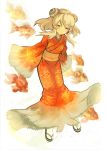  damin fish goldfish hair_ornament japanese_clothes kimono long_hair original red_eyes sandals scales sleeves_past_wrists solo tabi won_(toufunokado) 
