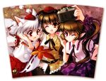  camera himekaidou_hatate inubashiri_momiji multiple_girls s-yin shameimaru_aya touhou wink 