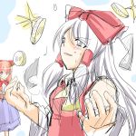  coin hakurei_reimu ibuki_suika long_hair mark parody promotions sketch spoilers stalker_(game) touhou 