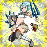  cirno felyne horn kirin_(armor) konpaku_youmu md5_mismatch midriff monster_hunter navel purple_eyes reri shield thighhighs touhou weapon 