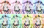  alternate_color blush bridal_gauntlets colorful hatsune_miku hatsune_miku_(append) highres ichijo_kingdom koshino_nose long_hair miku_append necktie pixiv_manga_sample smile thigh-highs thighhighs tongue twintails very_long_hair vocaloid vocaloid_append 