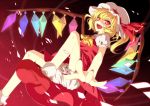  blonde_hair bloomers flandre_scarlet foreshortening hat mary_janes minoru nail_polish red_eyes shoes side_ponytail touhou wings 