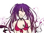  bikini bust choker eh?_aa,_sou._(vocaloid) halter_neck hatsune_miku purple_hair red_eyes smile swimsuit tattoo vocaloid 