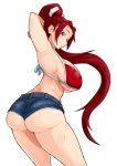  armpit ass bikini_top breasts fatal_fury king_of_fighters large_breasts lipstick long_hair ponytail posing red_eyes redhead shiranui_mai short_shorts shorts snk thick_thighs thighs very_long_hair wedgie 