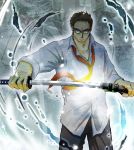  doujima_ryoutarou glasses katana male necktie persona persona_4 pyr short_hair sword weapon 