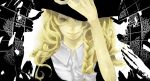  blonde_hair braid hand_on_hat hat hat_over_one_eye kirisame_marisa savemenu side_braid smile touhou witch_hat 