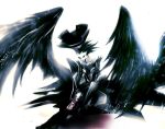  black_wings monochrome nyx_avatar persona persona_3 spoilers teddy_(artist) wings 