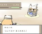  chibi furry gap hat parody pokemon pokemon_(game) pokemon_battle power_level saku_(osake_love) tabard touhou translated translation_request yakumo_ran yakumo_yukari 