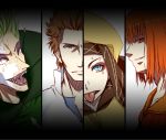  blue_eyes cross fiamma_of_the_right god's_right_seat green_hair grin piercing red_eyes red_hair smile tada_tsuki terra_of_the_left to_aru_majutsu_no_index tongue vent_of_the_front vento_of_the_front 