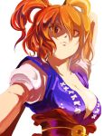  al-34 breasts cleavage hair_bobbles hair_ornament large_breasts onozuka_komachi red_eyes red_hair redhead short_hair short_twintails touhou twintails 