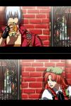  aka_gan_k crossover dante devil_may_cry eating food hong_meiling sandwich touhou 