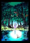  butterfly cirno dragonfly forest frog highres nature snake touhou tree water yamazaki_mitsuru 