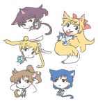  animal_ears bishoujo_senshi_sailor_moon bunny_ears cat_ears chibi dog_ears everyone fox_ears hino_rei kemonomimi_mode kino_makoto mizuno_ami nako_(nonrain) rabbit_ears school_uniform serafuku tail tsukino_usagi 