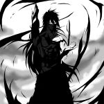  black_hair bleach kurosaki_ichigo long_hair monochrome spoilers 