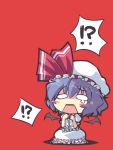  bat_wings blush_stickers chibi crazy_developers dress hat lavender_hair o_o remilia_scarlet short_hair simple_background tears touhou vampire wings 