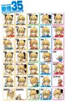  aqua_eyes blonde_hair chart expressions facepalm fate/extra fate/stay_night fate/unlimited_codes fate_(series) hair_ribbon highres ponytail qianshuhao ribbon saber saber_extra saber_lily translated upside-down 