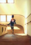  black_pantyhose goto_p highres hirasawa_yui k-on! long_sleeves open_mouth pantyhose skirt solo stairs 