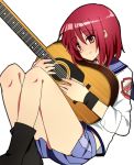  angel_beats! bad_id guitar instrument iwasawa red_eyes red_hair redhead school_uniform serafuku shacttainw short_hair sleeves_rolled_up wristband 