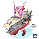  aircraft_carrier akagi_(aircraft_carrier) amon_(mulciber) blush clover cure_passion flight_deck four-leaf_clover fresh_precure! gun hair_ornament head_wings heart imperial_japanese_navy jewelry logo long_hair mecha_musume military paravane personification pink_eyes pink_hair precure ribbon ship sign weapon wester wings wwii 