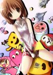  apple228 brown_eyes brown_hair dig_dug galaga hagiwara_yukiho idolmaster mr_driller namco pac-man pac-man_(game) pinky pooka short_hair taiko_no_tatsujin 