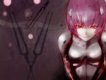  ayanami_rei blue_hair kae kae_(artist) lance neon_genesis_evangelion pale_skin plugsuit polearm red_eyes short_hair weapon 