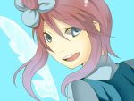  blue_background blue_eyes fuuro_(pokemon) open_mouth pokemon pokemon_(game) pokemon_black_and_white redhead teeth 