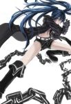  black_rock_shooter_(character) blue_eyes blue_hair boots chain gloves highres short_shorts shorts solo sword twintails utsuro_ku weapon 